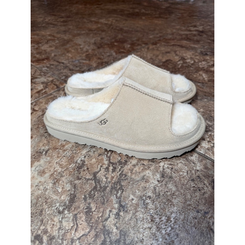 UGG Cozetta Curly Slide Sand Suede Sheepskin Slippers 1175217 Womens 6